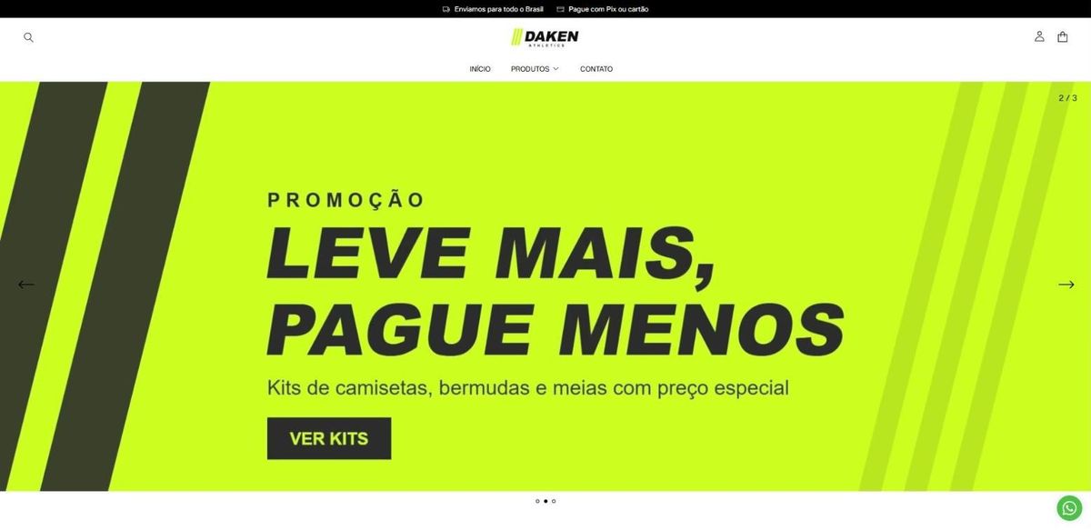 Banner da promoção Leve mais, pague menos da Daken Athletics